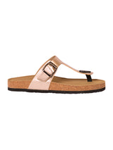Pewter Synthetic Leather Cork-Latex Footbed Flats (TC-070202-PEW)