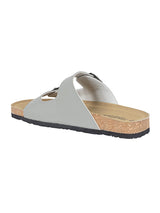 Grey Synthetic Leather Cork-Latex Footbed Flats (TC-070203-GRY)