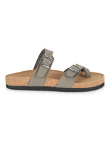 Green PU Cork-Latex Footbed Flats (TC-100504-GRN)