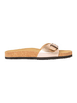 Pewter Synthetic Leather Cork-Latex Footbed Flats (TC-100505-PEW)