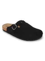 Black Suede Winter Cork-Latex Soft Footbed Flats (TC-100506-BLK)