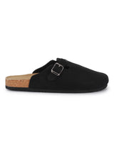 Black Suede Winter Cork-Latex Soft Footbed Flats (TC-100506-BLK)