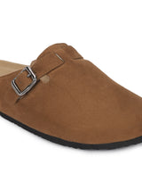 Brown Suede Winter Cork-Latex Soft Footbed Flats (TC-100506-BRO)