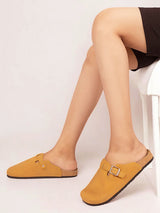 Camel Suede Cork-Latex Soft Footbed Flats (TC-100506-CAM)