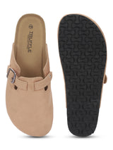 Taupe Suede Winter Cork-Latex Soft Footbed Flats (TC-100506-TAU)