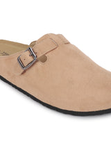 Taupe Suede Winter Cork-Latex Soft Footbed Flats (TC-100506-TAU)