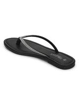 Black PU Diamant�� T-Strap Flats (TC-100507-BLK)