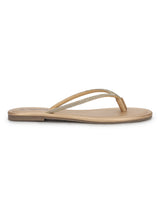 Pale Gold PU Diamant�� T-Strap Flats (TC-100507-PGLD)
