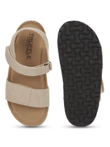 Brown Camel Cork-Latex Footbed Velcro Sandals For Kids-Unisex (TC-100511-BROCML)
