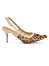Beige Leopard Mesh Buckle Stiletto Heel Sandals (TC-1014-1-BEIGLEO)