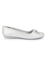 Silver PU Stylish Slip-On Flat Ballerina (TC-1213-SIL)