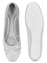 Silver PU Stylish Slip-On Flat Ballerina (TC-1213-SIL)