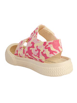 Pink Wrap Toe Camouflage Velcro Sandals For Kids-Unisex (TC-1218-PNK)