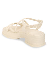 Beige PU Slip-On Block Heel Sandals (TC-1851-BEIG)