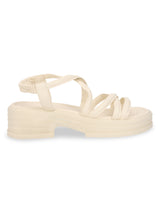Beige PU Slip-On Block Heel Sandals (TC-1851-BEIG)