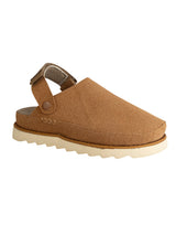 Camel Suede Adjustable Strap And Top Design Velcro Clog Flats (TC-2026-1-CML)