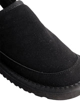 Black Suede Adjustable Strap Velcro Slip-On Flats (TC-2026-2-BLK)