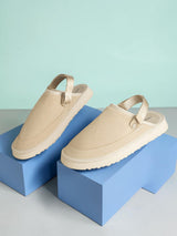 Beige Suede Adjustable Strap And Top Design Velcro Flats For Men (TC-2026-3-BEIG)