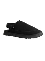 Black Suede Adjustable Strap And Top Design Velcro Flats For Men (TC-2026-3-BLK)