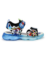 Blue PU Velcro With LED Lights Sandals For Kids-Unisex (TC-211-BLU)