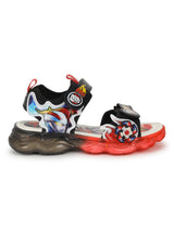 Red PU Velcro With LED Lights Sandals For Kids-Unisex (TC-211-RED)