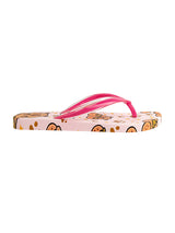 Fuchsia Rubber Printed T-Strap Flip Flops Flats (TC-233-37-FUCH)