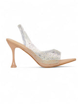 Nude Synthetic Leather Perspex Diamanté Stiletto Heels (TC-23607-1-NUD)