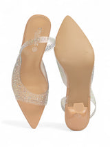 Nude Synthetic Leather Perspex Diamanté Stiletto Heels (TC-23607-1-NUD)
