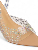 Nude Synthetic Leather Perspex Diamanté Stiletto Heels (TC-23607-1-NUD)