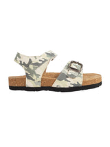 Green Camouflage Cork-Latex Footbed Velcro Sandals For Kids-Unisex (TC-261102-GRN)
