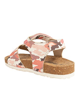 Pink Camouflage Cork-Latex Footbed Velcro Sandals For Kids-Unisex (TC-261102-PNK)