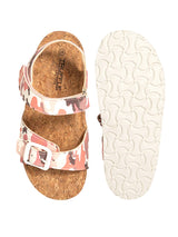 Pink Camouflage Cork-Latex Footbed Velcro Sandals For Kids-Unisex (TC-261102-PNK)
