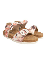 Pink Camouflage Cork-Latex Footbed Velcro Sandals For Kids-Unisex (TC-261102-PNK)