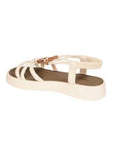 Beige Synthetic Leather Embellished Heart And Butterfly Flatform Sandals (TC-395-BEIG)