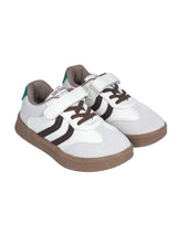 Brown Green Synthetic Leather Velcro Sneakers For Kids-Unisex (TC-589-B-BRO)