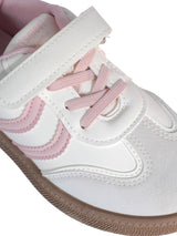 Pink Synthetic Leather Velcro Sneakers For Kids-Unisex (TC-589-B-PNK)