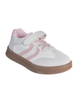 Pink Synthetic Leather Velcro Sneakers For Kids-Unisex (TC-589-PNK)