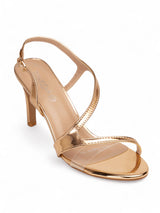 Rose Gold Patent Leather Stiletto Heel Sandals (TC-65302-100-RGLD)