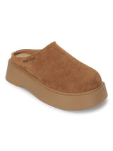 Tan Suede Winter Slip-On Flatform Heels (TC-6615-TAN)