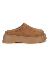 Tan Suede Winter Slip-On Flatform Heels (TC-6615-TAN)