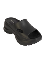 Black Soft Cushion Thick Sole Stylish Slip-On Sliders (TC-6865-BLK)