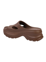 Brown Soft Cushion Thick Sole Stylish Slip-On Sliders (TC-6865-BRO)