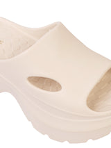 Off White Soft Cushion Thick Sole Stylish Slip-On Sliders (TC-6865-OWHT)