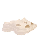 Off White Soft Cushion Thick Sole Stylish Slip-On Sliders (TC-6865-OWHT)