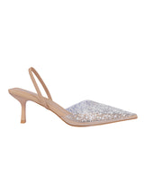 Beige Synthetic Leather Perspex Diamanté With Pearl Stiletto Heels (TC-7935-1-BEIG)
