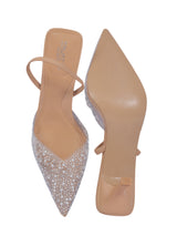 Beige Synthetic Leather Perspex Diamanté With Pearl Stiletto Heels (TC-7935-1-BEIG)