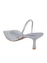 Silver Synthetic Leather Perspex Diamanté With Pearl Stiletto Heels (TC-7935-1-SIL)