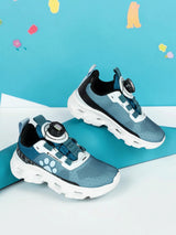 Blue Mesh Paw Print Dial Lock Closure Sneakers For Kids-Unisex (TC-9050-BLU)