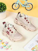 Pink Mesh Paw Print Dial Lock Closure Sneakers For Kids-Unisex (TC-9050-PNK)
