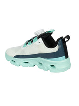 White Green Mesh Paw Print Dial Lock Closure Sneakers For Kids-Unisex (TC-9050-WHTGRN)